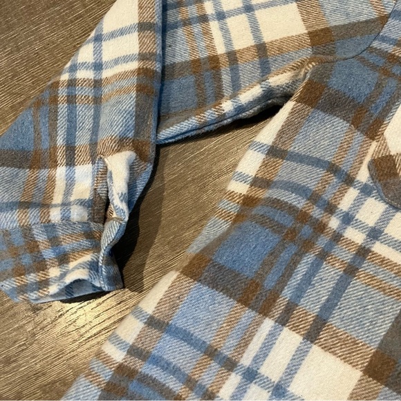 Ipink & flare button front flannel Pastel shacket jacket plaid Size Medi… - Picture 2 of 6